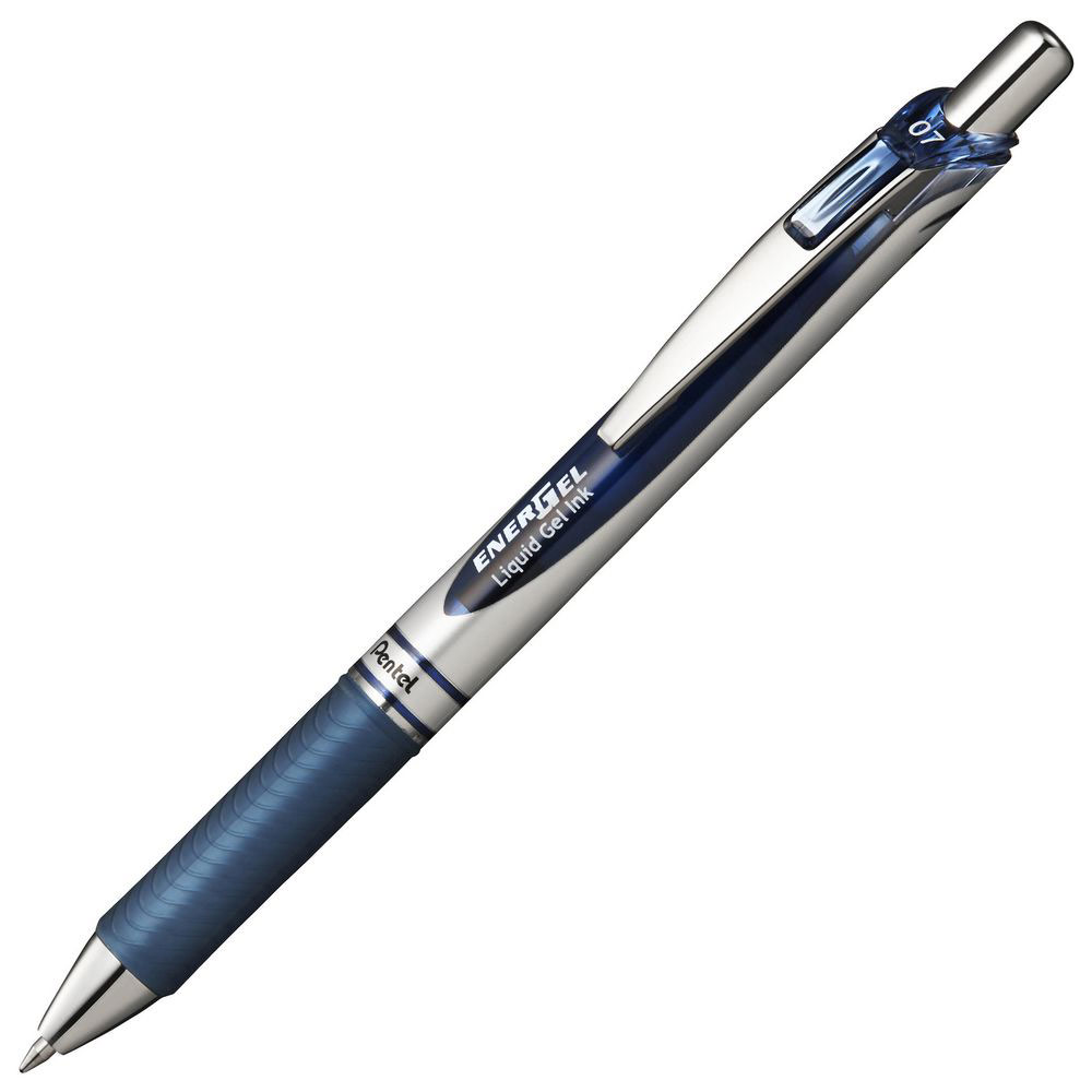 Stylo  bille Pentel energel rtractable - 0.7mm - encre  pigment infalsifiable bleu marine