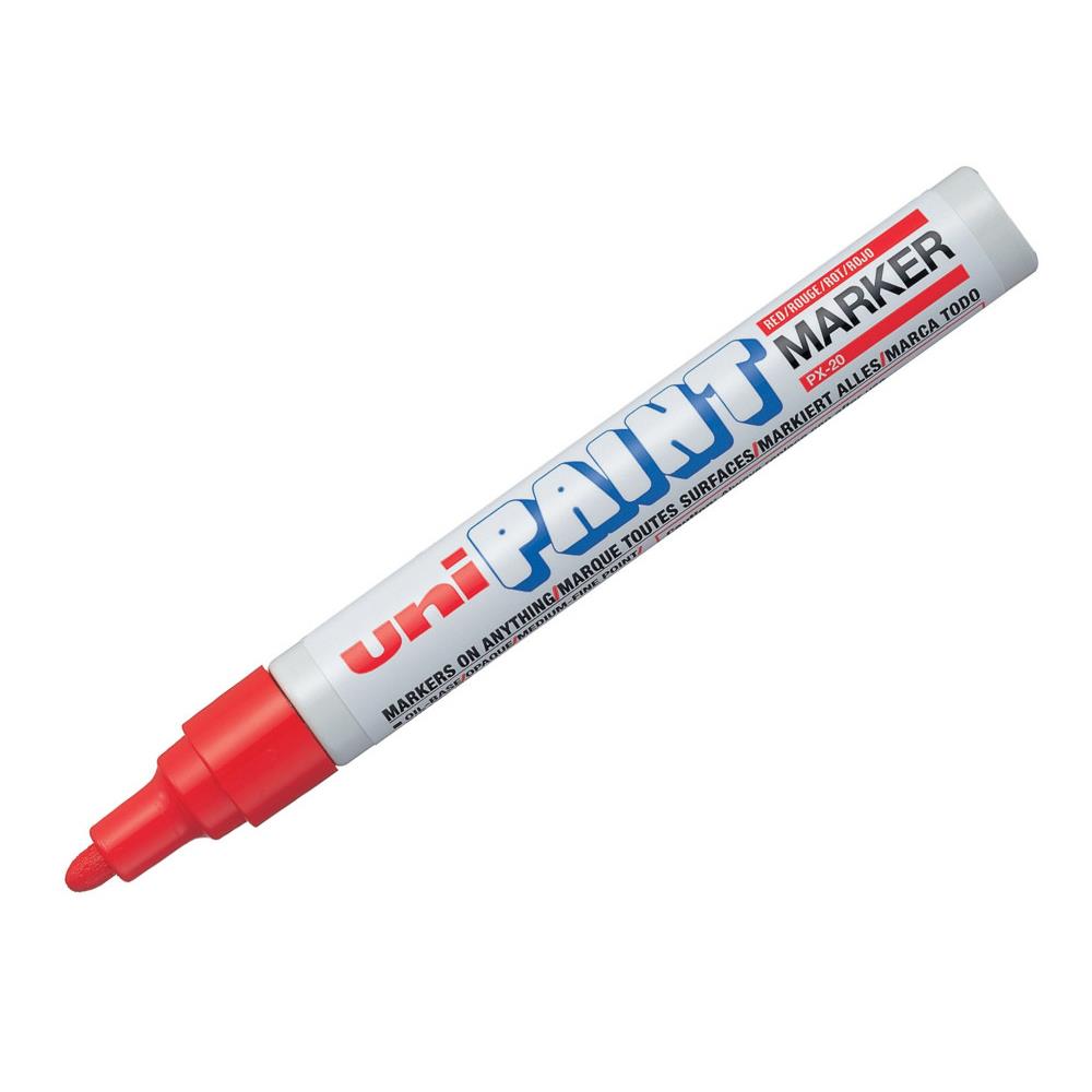 Marqueur peinture Unipaint   base d'huile indlbile - pointe moyenne ogive - corps mtal - coloris rouge