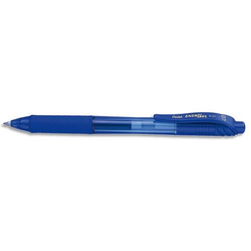 Stylo roller rtractable Pentel Energel X - Pointe moyenne - Encre bleue