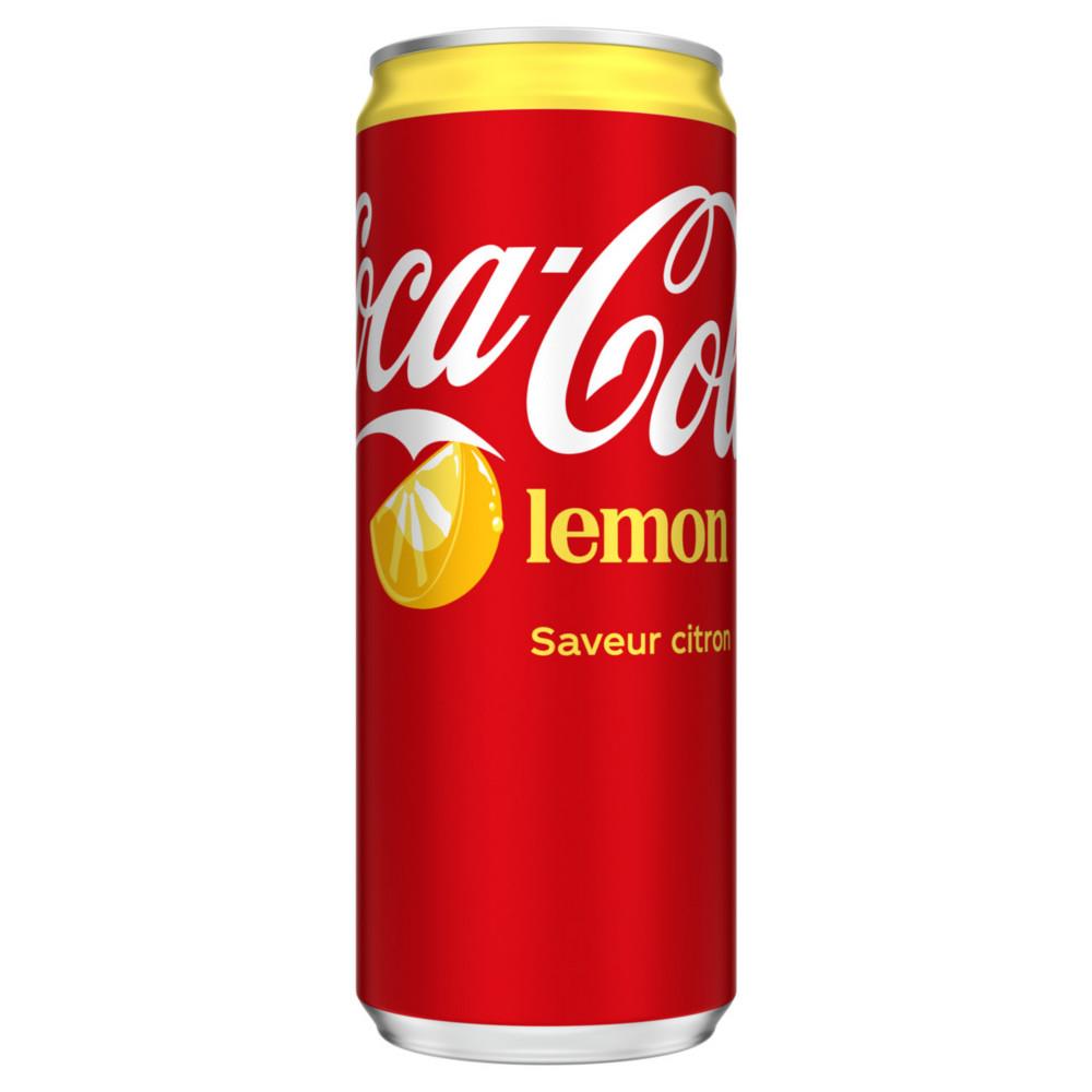 Lemon - Coca Cola Saveur citron - Canette slim de 33 cl - Lot de 24