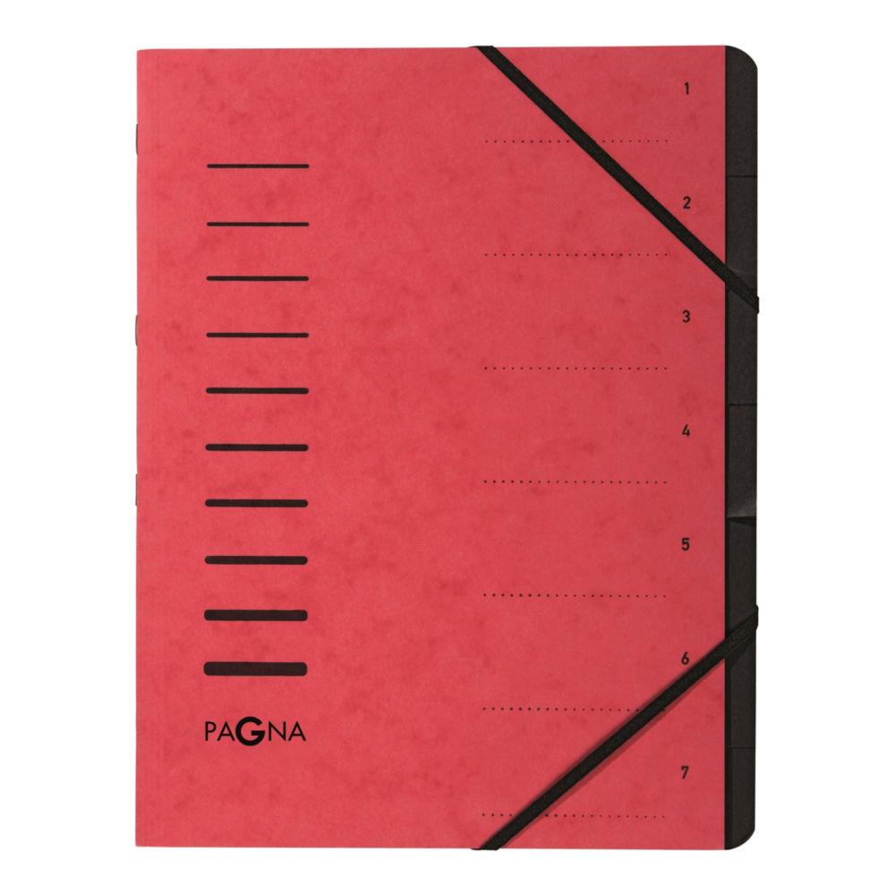 Trieur Pagna - polypropylne - 7 divisions - A4 - rouge