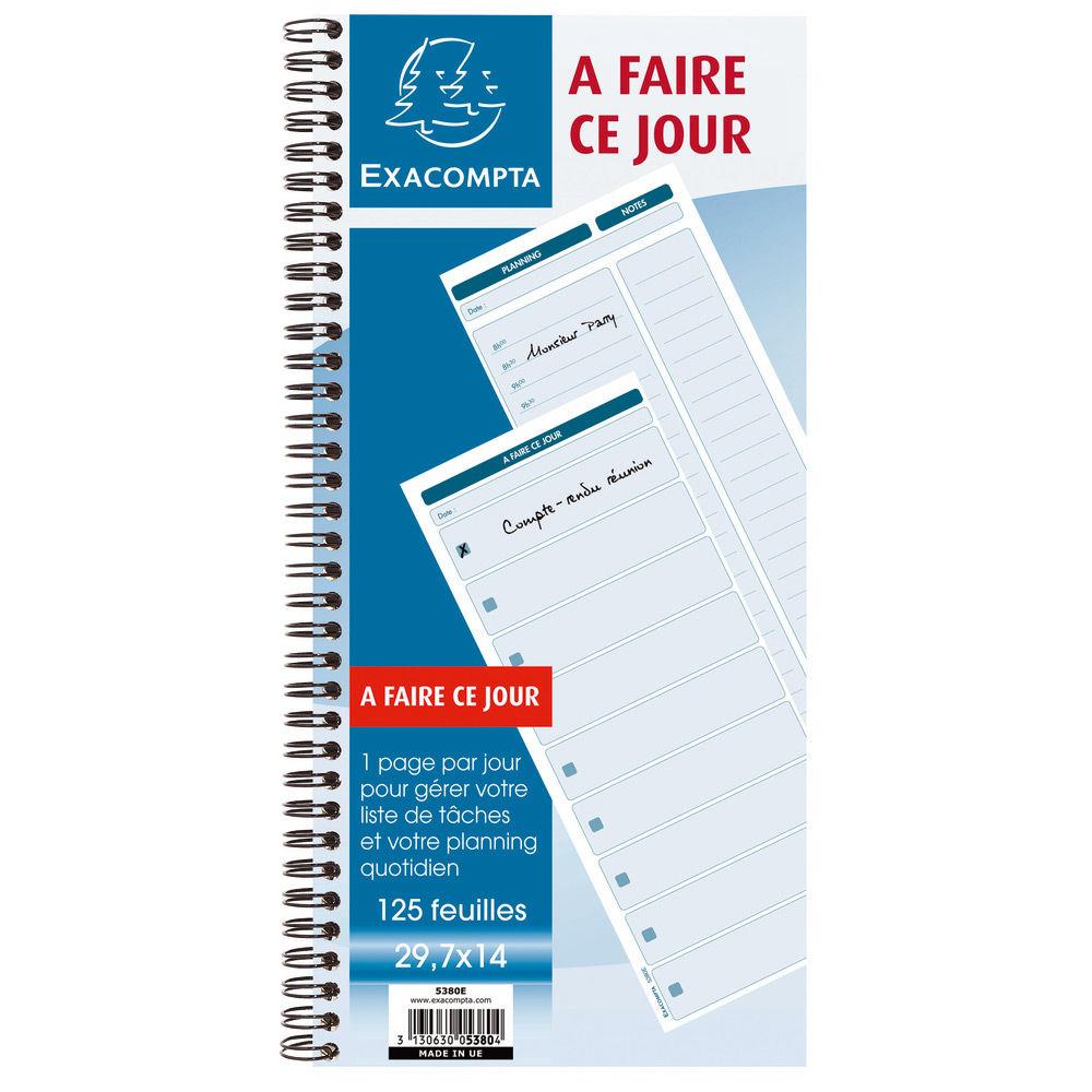 Carnet  spirale Manifold Exacompta 5380E - 125 feuilles - 297 x 140 mm