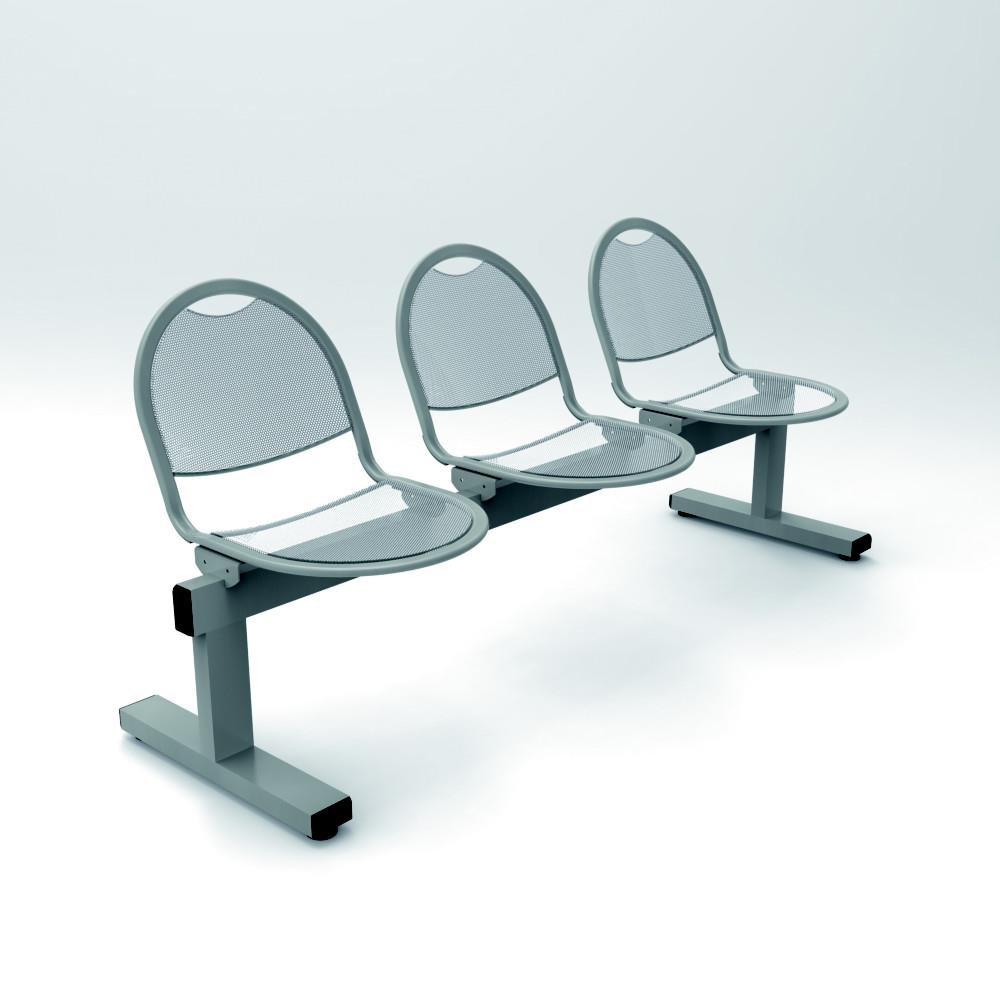Sige sur poutre mtal d'accueil Xavi - 3 places - aluminium