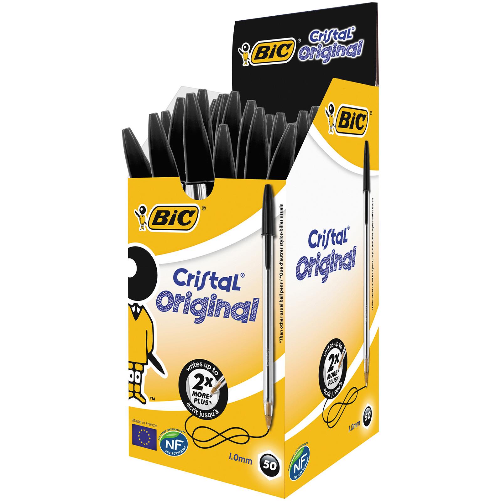 Stylo Bic Cristal noir - pointe moyenne