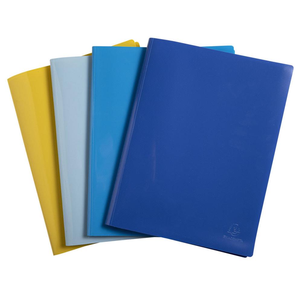Porte vues Exacompta Bee Blue A4 - Polypropylne semi rigide - 40 pochettes - 80 vues - Assortis