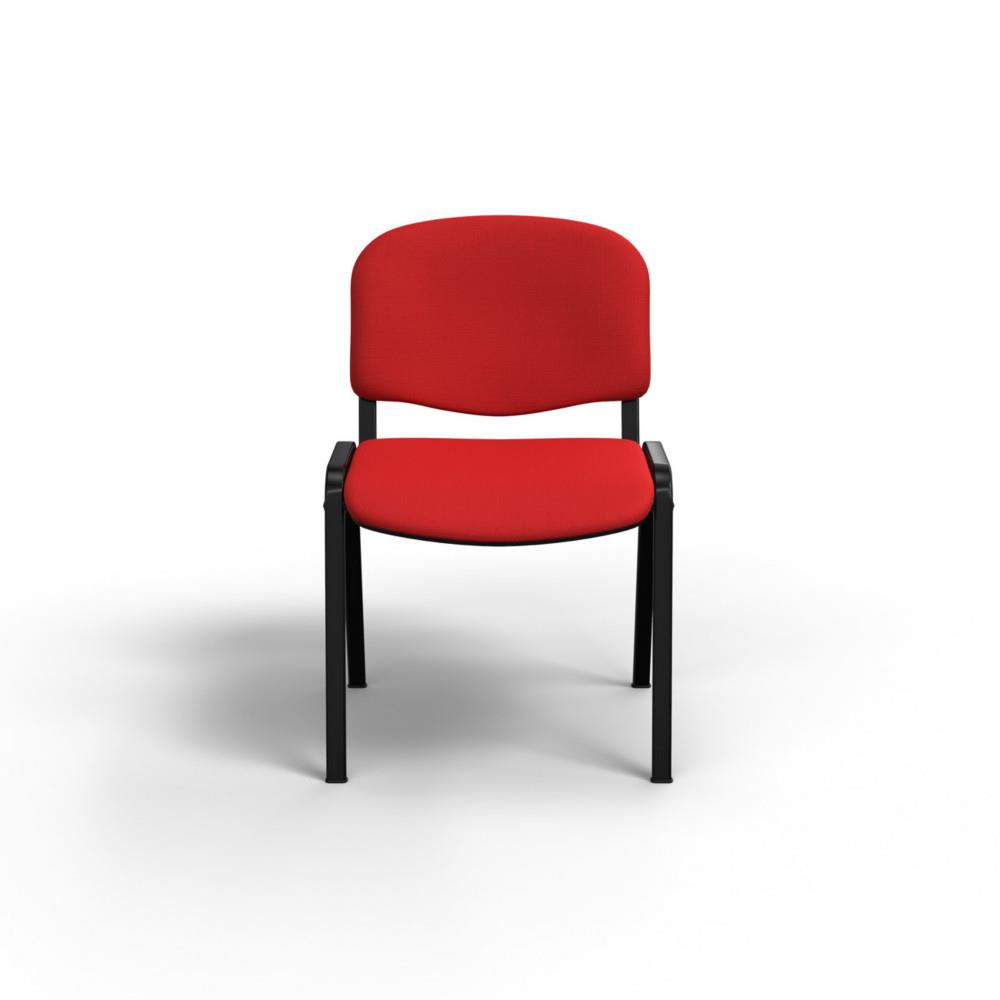 Chaise de r�union & visiteur One - tissu rouge - pieds noirs