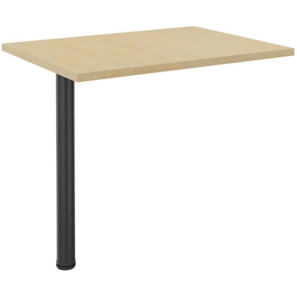 Extension pour bureau Boreal rectangle - htre - L 60 x 80 cm - pied tubulaire anthracite