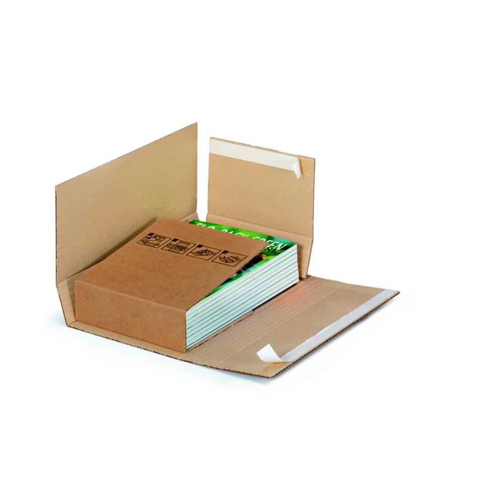 Etui-croix postal avec fermeture adhsive en carton simple cannelure brun - L.int. 23 x l.15 cm - Lot de 50
