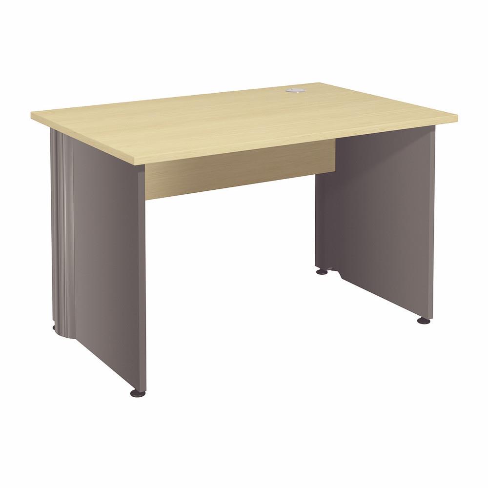 Bureau droit Impact - L 120 x P 80 cm - plateau h�tre - pieds pleins anthracite