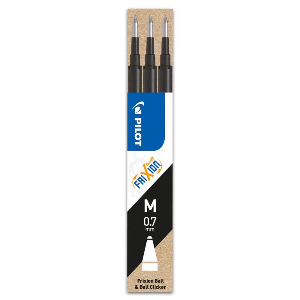Recharge pour stylo Pilot FriXion  encre gel - pointe moyenne de 0,7 mm - encre noire - paquet 3 units