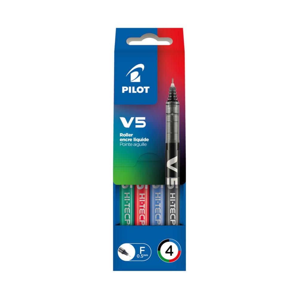 Pochette de 4 stylos Pilot BX-V5 - 0,5 mm - pochette de 4 - coloris assortis