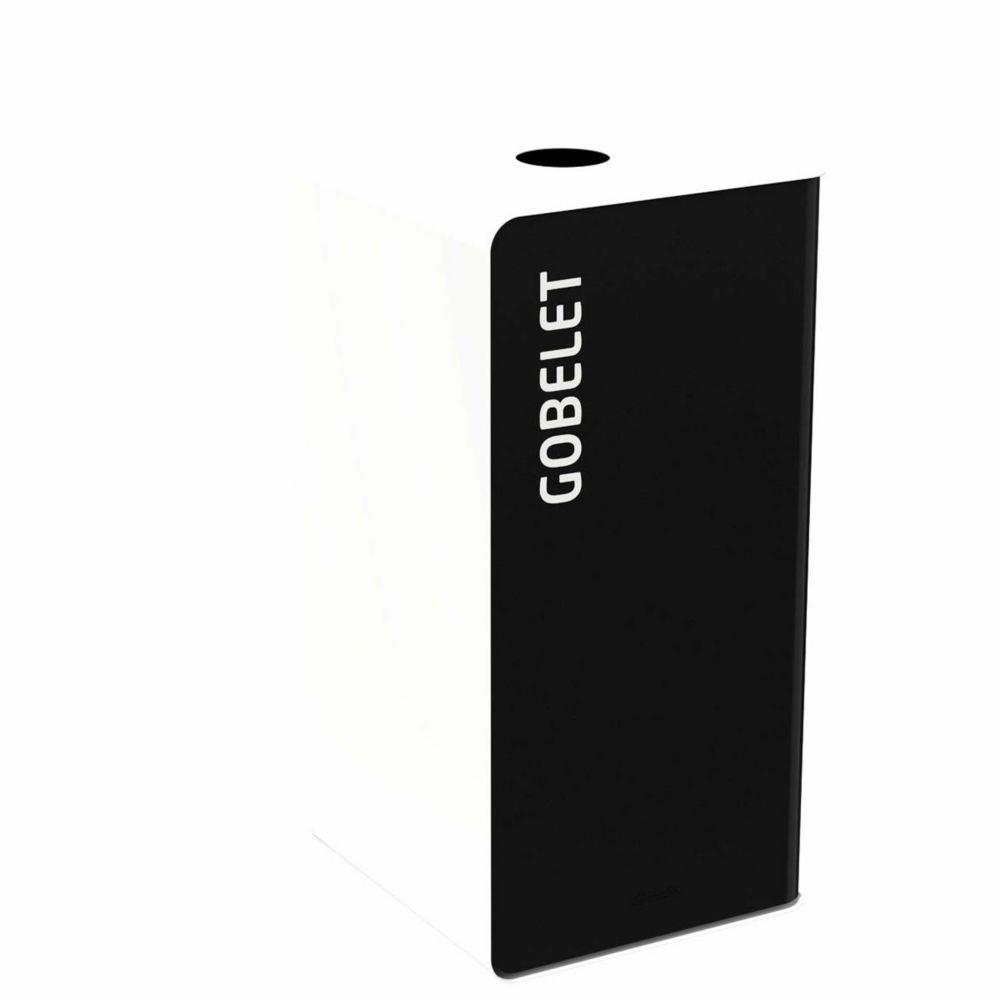 Poubelle de tri slectif des gobelets Rossignol Cubatri 40 L - Noir et blanc