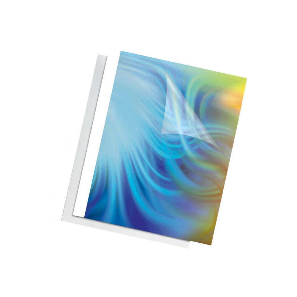 Couvertures thermiques Fellowes - A4 - 4 mm - 150+200g - blanches - bote de 100