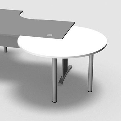 Table de convivialit 3/4 de rond diamtre 120 cm dcor blanc neige pour pitement L Forstyl