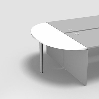 Table demi-lune L. 165 x 60 cm dcor blanc neige pour pitement panneau Forstyl
