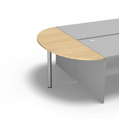 Table demi-lune L. 165 x 60 cm dcor chne clair pour pitement panneau Forstyl