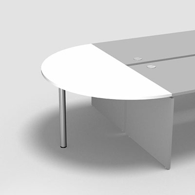 Table demi-lune L. 165 x 82,5 cm dcor blanc neige pour pitement panneau Forstyl