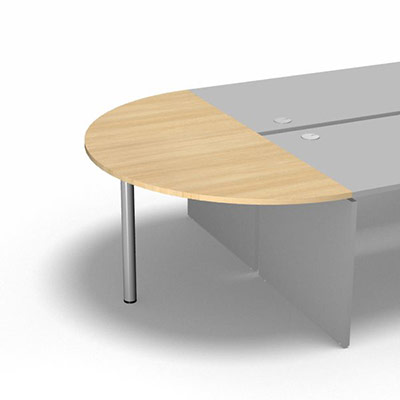 Table demi-lune L. 165 x 82,5 cm d�cor ch�ne clair pour pi�tement panneau Forstyl