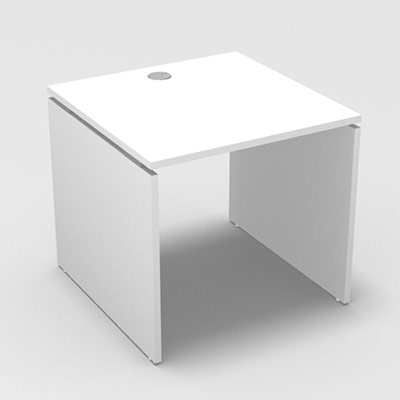 Table de bureau rectangulaire Forstyl L. 80 x P. 80 cm dcor blanc neige pitements panneau dcor blanc neige