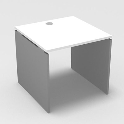 Table de bureau rectangulaire Forstyl L. 80 x P. 80 cm dcor blanc neige pitements panneau dcor gris aluminium