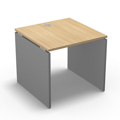 Table de bureau rectangulaire Forstyl L. 80 x P. 80 cm dcor chne clair pitements panneau dcor gris aluminium