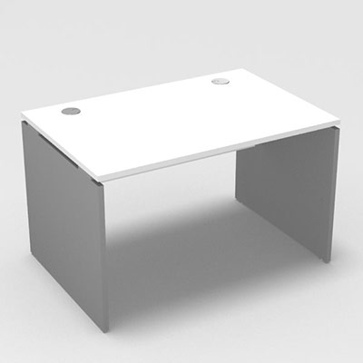 Table de bureau rectangulaire Forstyl L. 120 x P. 80 cm dcor blanc neige pitements panneau dcor gris aluminium