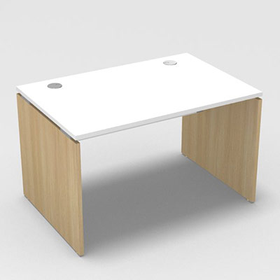 Table de bureau rectangulaire Forstyl L. 120 x P. 80 cm dcor blanc neige pitements panneau dcor chne clair