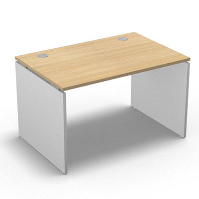 Table de bureau rectangulaire Forstyl L. 120 x P. 80 cm dcor chne clair pitements panneau dcor blanc neige