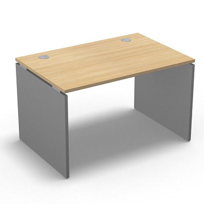 Table de bureau rectangulaire Forstyl L. 120 x P. 80 cm dcor chne clair pitements panneau dcor gris aluminium