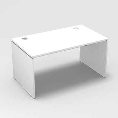Table de bureau rectangulaire Forstyl L. 140 x P. 80 cm dcor blanc neige pitements panneau dcor blanc neige