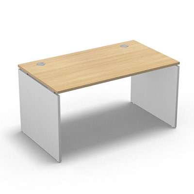 Table de bureau rectangulaire Forstyl L. 140 x P. 80 cm dcor chne clair pitements panneau dcor blanc neige