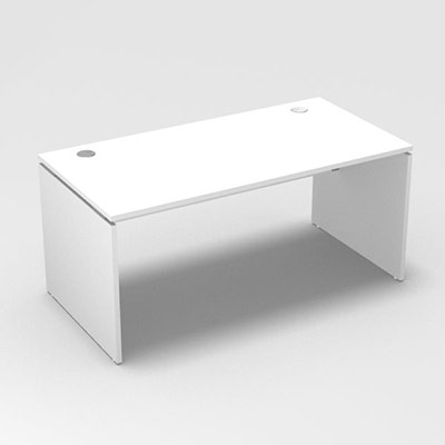 Table de bureau rectangulaire Forstyl L. 160 x P. 80 cm dcor blanc neige pitements panneau dcor blanc neige
