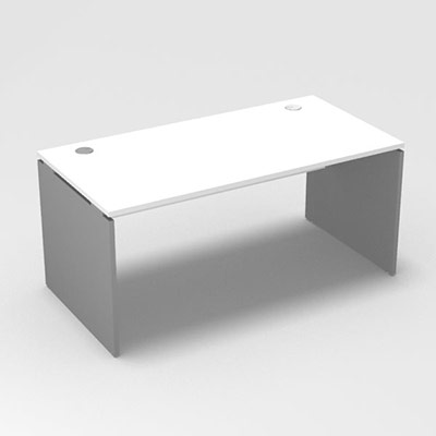 Table de bureau rectangulaire Forstyl L. 160 x P. 80 cm dcor blanc neige pitements panneau dcor gris aluminium