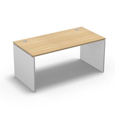Table de bureau rectangulaire Forstyl L. 160 x P. 80 cm dcor chne clair pitements panneau dcor blanc neige
