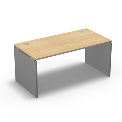 Table de bureau rectangulaire Forstyl L. 160 x P. 80 cm dcor chne clair pitements panneau dcor gris aluminium
