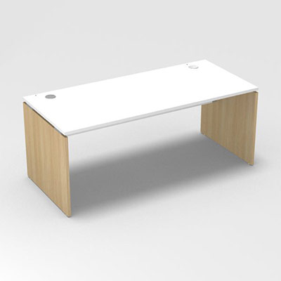 Table de bureau rectangulaire Forstyl L. 180 x P. 80 cm dcor blanc neige pitements panneau dcor chne clair