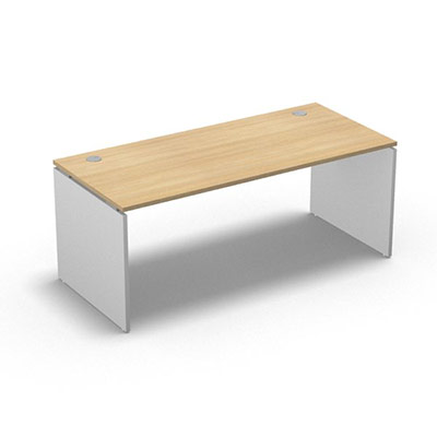Table de bureau rectangulaire Forstyl L. 180 x P. 80 cm dcor chne clair pitements panneau dcor blanc neige