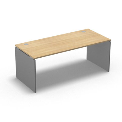 Table de bureau rectangulaire Forstyl L. 180 x P. 80 cm dcor chne clair pitements panneau dcor gris aluminium