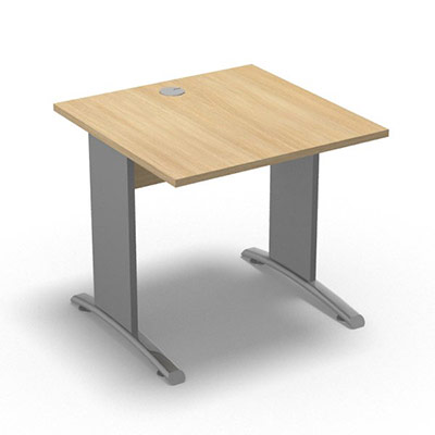 Table de bureau rectangulaire Forstyl L. 80 x P. 80 cm d�cor ch�ne clair pi�tements L d�cor gris aluminium