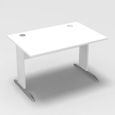 Table de bureau rectangulaire Forstyl L. 120 x P. 80 cm dcor blanc neige pitements L dcor blanc neige