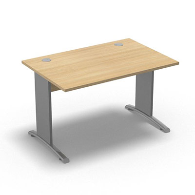 Table de bureau rectangulaire Forstyl L. 120 x P. 80 cm dcor chne clair pitements L dcor gris aluminium