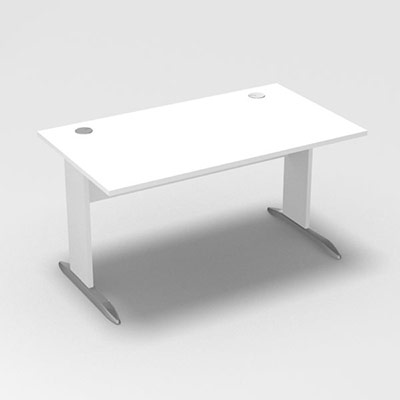 Table de bureau rectangulaire Forstyl L. 140 x P. 80 cm dcor blanc neige pitements L dcor blanc neige