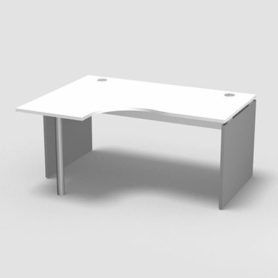 Compact asymtrique 90 Forstyl L.160 x P. 120 x Retour 60 cm  gauche dcor blanc neige pitements panneau dcor gris aluminium