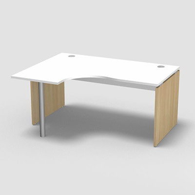 Compact asymtrique 90 Forstyl L.160 x P. 120 x Retour 60 cm  gauche dcor blanc neige pitements panneau dcor chne clair