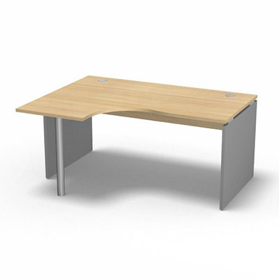 Compact asymtrique 90 Forstyl L.160 x P. 120 x Retour 60 cm  gauche dcor chne clair pitements panneau dcor gris aluminium