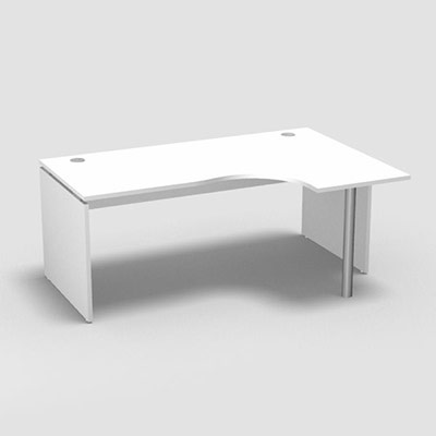 Compact asym�trique 90� Forstyl L.180 x P. 120 x Retour 60 cm � droite d�cor blanc neige pi�tements panneau d�cor blanc neige