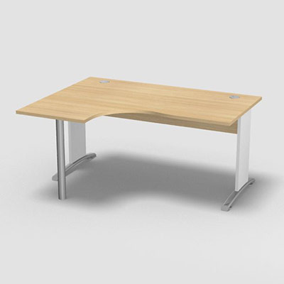 Compact asym�trique 90� Forstyl L.160 x P. 120 x Retour 60 cm � gauche d�cor ch�ne clair pi�tements L d�cor blanc neige