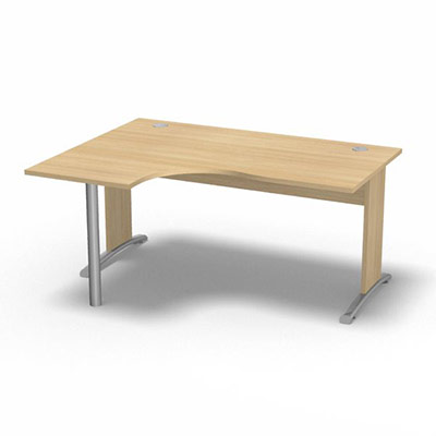 Compact asym�trique 90� Forstyl L.160 x P. 120 x Retour 60 cm � gauche d�cor ch�ne clair pi�tements L d�cor ch�ne clair