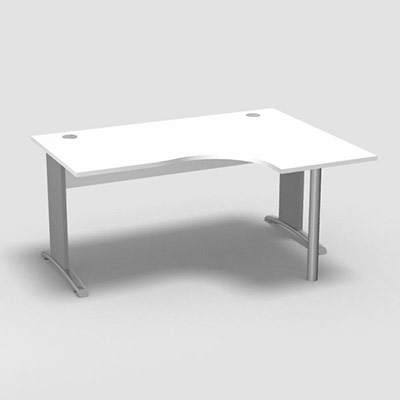 Compact asymtrique 90 Forstyl L.160 x P. 120 x Retour 60 cm  droite dcor blanc neige pitements L dcor gris aluminium