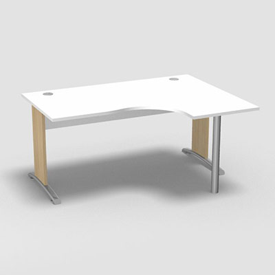 Compact asymtrique 90 Forstyl L.160 x P. 120 x Retour 60 cm  droite dcor blanc neige pitements L dcor chne clair